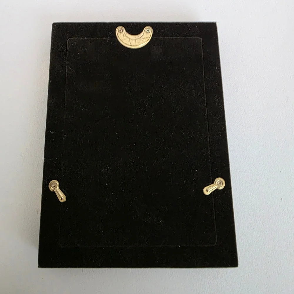 Solid Brass Double Photo Frame Black Gold‎ Finish 5x7 Lacquer Coated Art Deco
